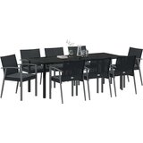  Vrtni set za objed 9 pcs Crna i Siva PE ratan | Eponuda.ba
