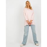 Fashion Hunters Light pink basic sweatshirt with round neckline Cene