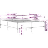  Okvir kreveta smeđi hrast 140x200cm konstruirano drvo i metal | shoptok.hr