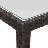  Vrtni stol smeđi 190x90x75 cm od kaljenog stakla i poliratana | shoptok.hr