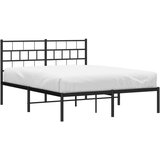 Metalni okvir za krevet s uzglavljem crni 140x190 cm | shoptok.hr