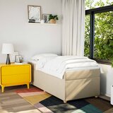  Krevet s oprugama i madracem krem 90 x 200 cm od tkanine | shoptok.hr