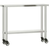 vidaXL Kuhinjski radni stol s policom 110x30x120 cm nehrđajući čelik | shoptok.hr