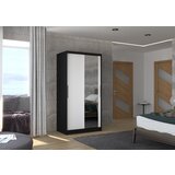 ADRK Klizni ormar s ogledalom BAROS, 100 cm - CRNA-BIJELA | shoptok.hr