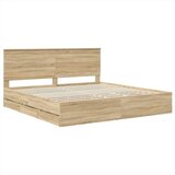  Konstrukcija postelje s predalom Sonoma hrast 200 x 200 cm, (5000121474) | Shoptok.si
