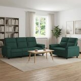  Set sofe 2 pcs Tamnozelena Tkanina - Tamnozelena 2-sjedalna (120 cm) + 3-sjedalna | shoptok.hr