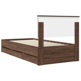  Krevetna konstrukcija Smeđi hrast 100 x 200 cm Inženjersko Drvo | shoptok.hr
