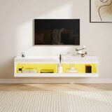  TV ormarić RGB LED rasvjeta 16 boja za TV 55-60 inča 140x40x30 cm visok sjaj bijela | shoptok.hr