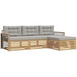 vidaXL Zunanja garnitura za sedenje 4 pcs Bela in svetlo siva, (5000281384) | Shoptok.si
