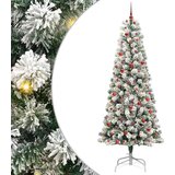 vidaXL Umjetno božićno drvce s nogom Zelena i bijela 240 cm PVC | shoptok.hr