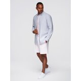Ombre Elegant men's oxford shirt with embroidery - blue | Shoptok.si