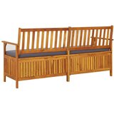  Klupa za pohranu s jastukom 170 cm od masivnog bagremovog drva | shoptok.hr