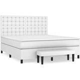 vidaXL Krevet s oprugama i madracem bijeli 160x200 cm od umjetne kože | shoptok.hr