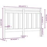  Uzglavlje za krevet crno 146 x 4 x 100 cm od masivne borovine | shoptok.hr