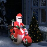 vidaXL Napihljiv Božiček na motorju LED IP44 160 cm | Shoptok.si