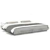  Okvir kreveta s LED svjetlima boja betona 180 x 200 cm drveni | Eponuda.com