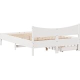  Okvir za krevet s ladicama bijeli 135 x 190 cm od borovine | shoptok.hr