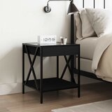  Noćni ormarić s beskonačnim LED svjetlima crni 40x40x49 cm | shoptok.hr