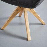 Bessagi Home naslanjač leonie, temno siva, žamet, vrtljiv | Shoptok.si