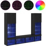 TV stenske enote z LED 5 pcs Črna Orehovina 40,5 x 30 x 102 cm - - črna - 57.18 - 40,5 x 30 x 102 cm - 2025-vidaXL-Uvoz_2 | Shoptok.si