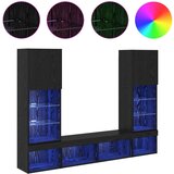 TV zidne jedinice s LED-om Zidne 5 pcs Crni hrast 40 5 x 30 x 102 cm | shoptok.hr