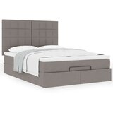 vidaXL Otomanski posteljni okvir z vzmetnico taupe 140x200 cm blago | Shoptok.si