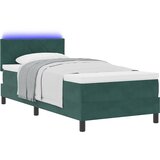 vidaXL Krevet s podnicom i madracem &amp LED Tamno zelena 90x190 cm Baršun | shoptok.hr