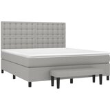  Krevet box spring s madracem svjetlosiva 160x200 cm tkanina | shoptok.hr