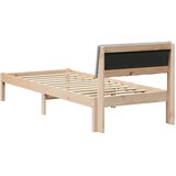  Okvir kreveta s uzglavljem Smeđa i svijetlo siva 75 x 190 cm | shoptok.hr