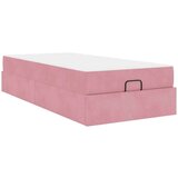 vidaXL Konstrukcija postelje z vzmetnico Roza 90 x 190 cm Žamet | Shoptok.si