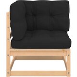 vidaXL Vrtni kotni kavč z blazinami 2 kosa trdna borovina | Shoptok.si