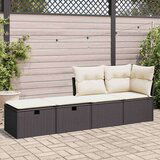 vidaXL 2-dijelni set vrtnih sofa s jastucima crni od poliratana bagrem | shoptok.hr