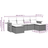  6-dijelni set vrtnih sofa od poliratana s jastucima sivi | shoptok.hr