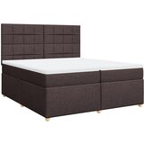 vidaXL Box spring postelja z vzmetnico temno rjav 200x200 cm blago, (21306039) | Shoptok.si