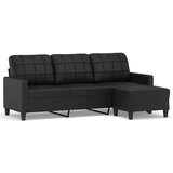  Trosjed s tabureom crni 180 cm od umjetne kože | shoptok.hr