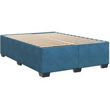 vidaXL Box spring postelja z vzmetnico modra 160x200 cm žamet | Shoptok.si