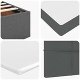 vidaXL Otomanski posteljni okvir z vzmetnico siv 90x190 cm blago | Shoptok.si