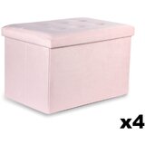 Brandless XL zložljiv puf z gumbi - 60x38x38cm žametno siva x 4, (22056772) | Shoptok.si