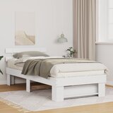 vidaXL Krevetna konstrukcija Bijelo 100 x 200 cm Čvrsta borova drva | shoptok.hr