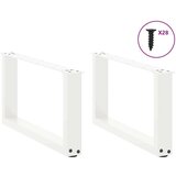 Noge kavne mize v obliki črke U 2 kosa Bela 70x(30-31) cm Jeklo, (21828661) | Shoptok.si
