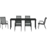  Vrtni set za objed 7 kom. Crna Čelik s prahom premazan | shoptok.hr