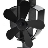  Ventilator za peć na toplinski pogon s 5 lopatica crni | shoptok.hr