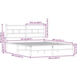  Okvir kreveta bez madraca s uzglavljem boja hrasta 160x200 cm | shoptok.hr