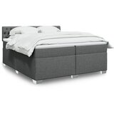  Krevet s oprugama i madracem tamnosivi 200 x 200 cm od tkanine | shoptok.hr