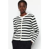 Trendyol Ecru Soft Textured Striped Knitwear Cardigan Cene
