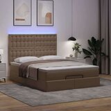 vidaXL Otomanski posteljni okvir z vzmetnico kapučino 140x200 cm, (22053297) | Shoptok.si