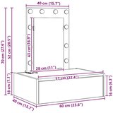 vidaXL Crni hrast MDF, drvo 60 x 40 x 70 cm Toaletni stol Pravokutni | shoptok.hr
