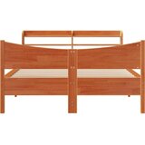 Okvir kreveta s uzglavljem voštano smeđi 135x190 cm od borovine | shoptok.hr