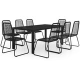  9-dijelni vrtni blagovaonski set od PVC ratana crni | shoptok.hr