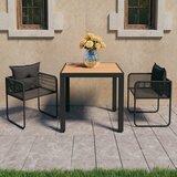 3-dijelni vrtni blagovaonski set od PVC ratana crno-smeđi | shoptok.hr